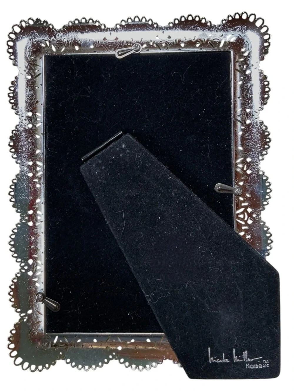 Lovely Nicole Miller Silver Filigree Picture Frame Very Ornate